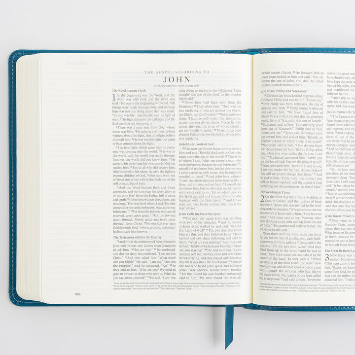 ESV Journaling Bible - TruTone, Deep Teal, Fleur-de-lis Design