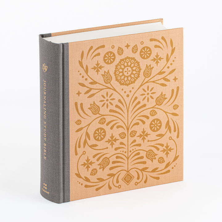 ESV Journaling Study Bible - Cloth over Board, Blush/Ochre, Floral Design