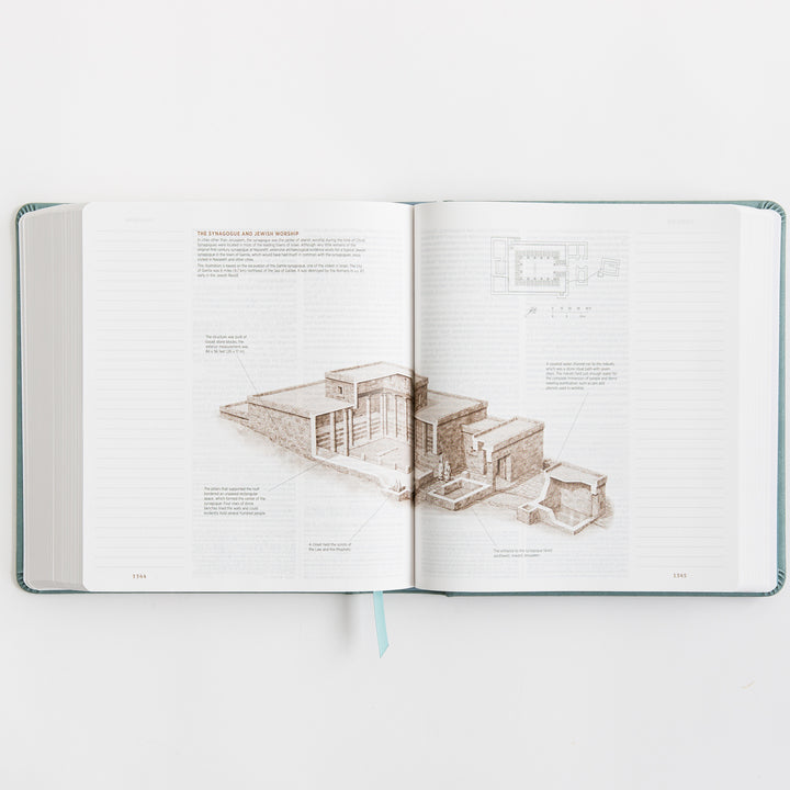 ESV Journaling Study Bible - TruTone over Board, Paris Sky, Fleur-de-lis Design