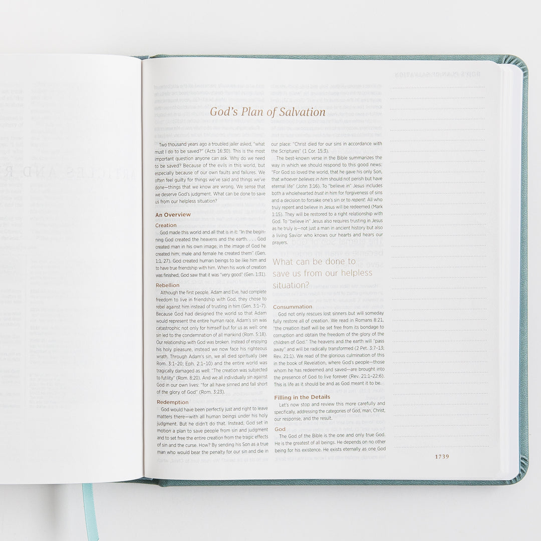 ESV Journaling Study Bible - TruTone over Board, Paris Sky, Fleur-de-lis Design