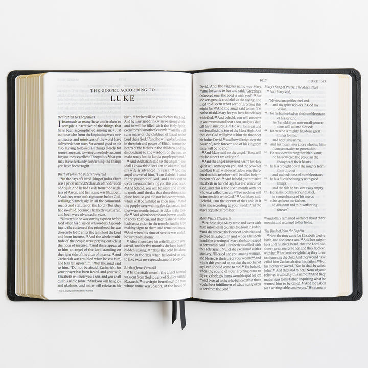 ESV Large Print Bible - Top Grain Leather, Black