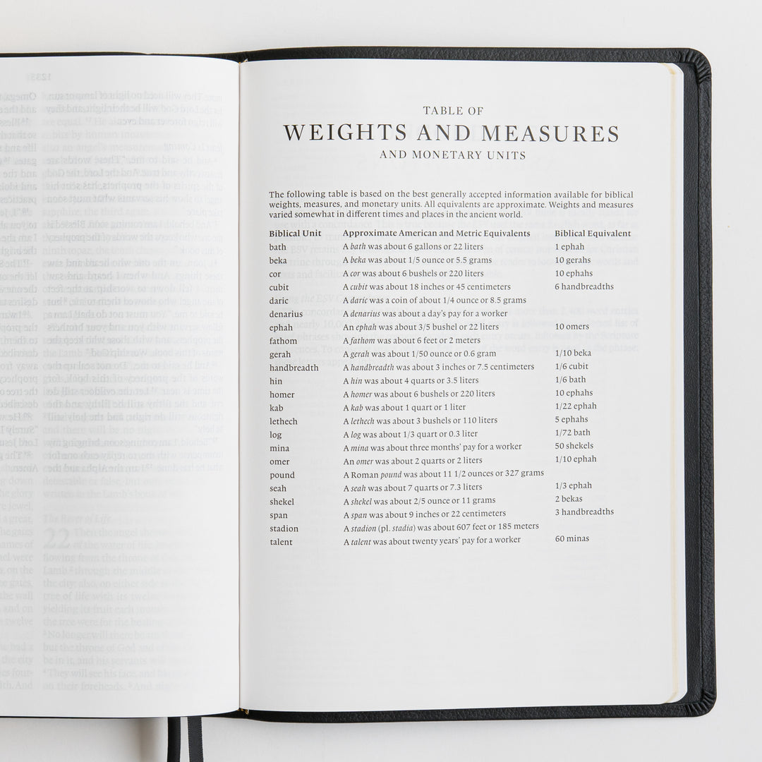 ESV Large Print Bible - Top Grain Leather, Black