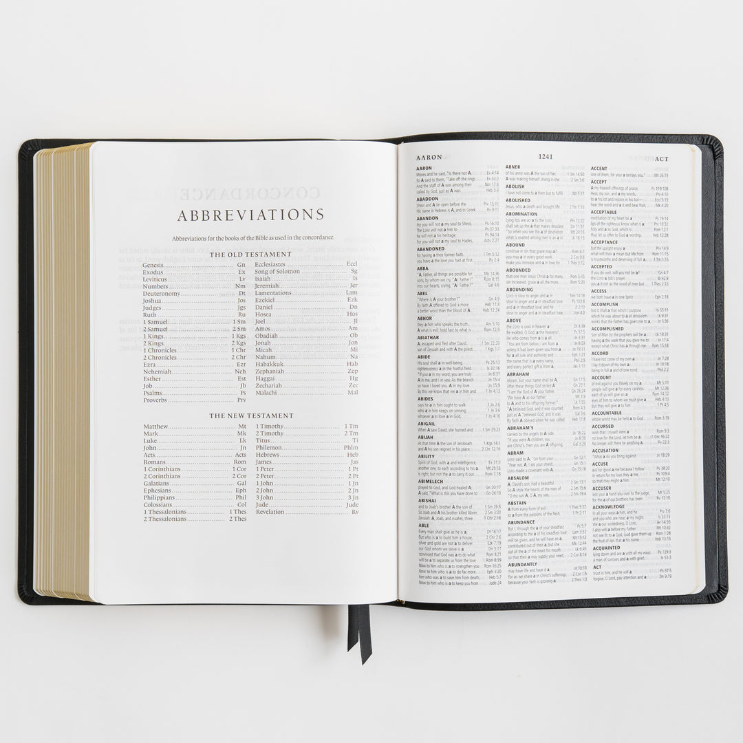 ESV Large Print Bible - Top Grain Leather, Black