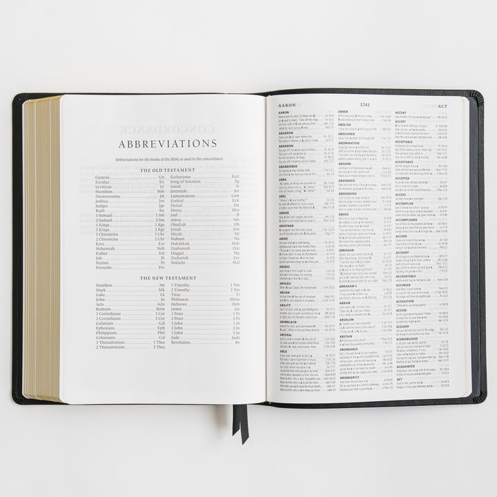 ESV Large Print Bible - Top Grain Leather, Black