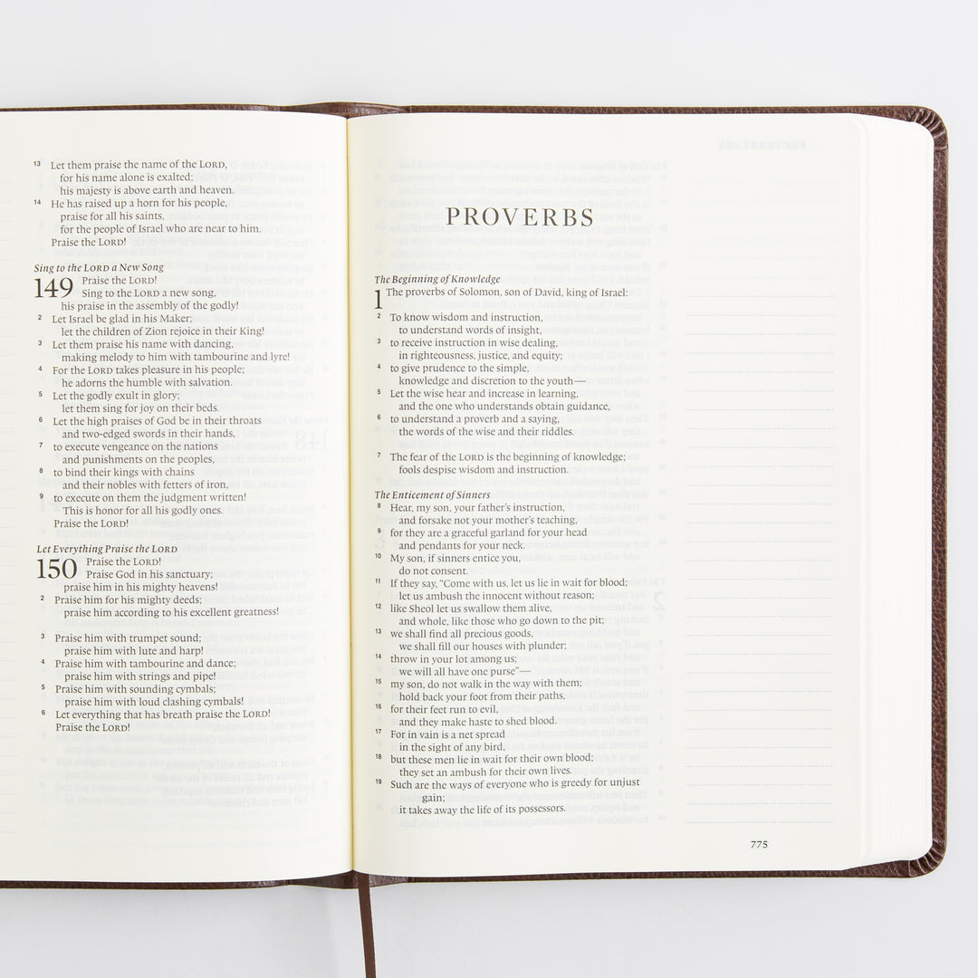 ESV Single Column Journaling Bible, Large Print - Bonded Leather, Mocha