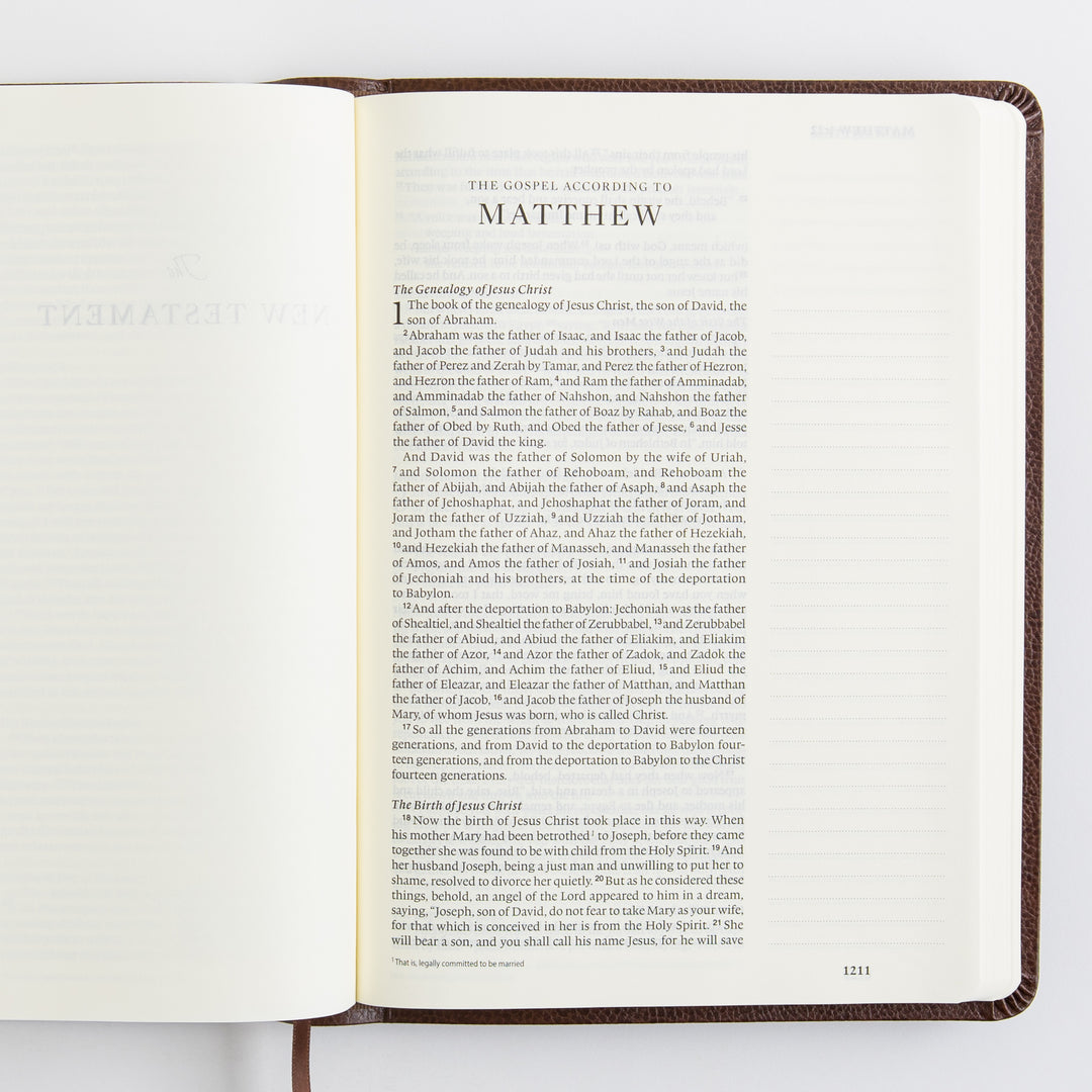 ESV Single Column Journaling Bible, Large Print - Bonded Leather, Mocha