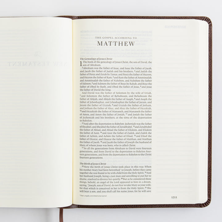 ESV Single Column Journaling Bible, Large Print - Bonded Leather, Mocha