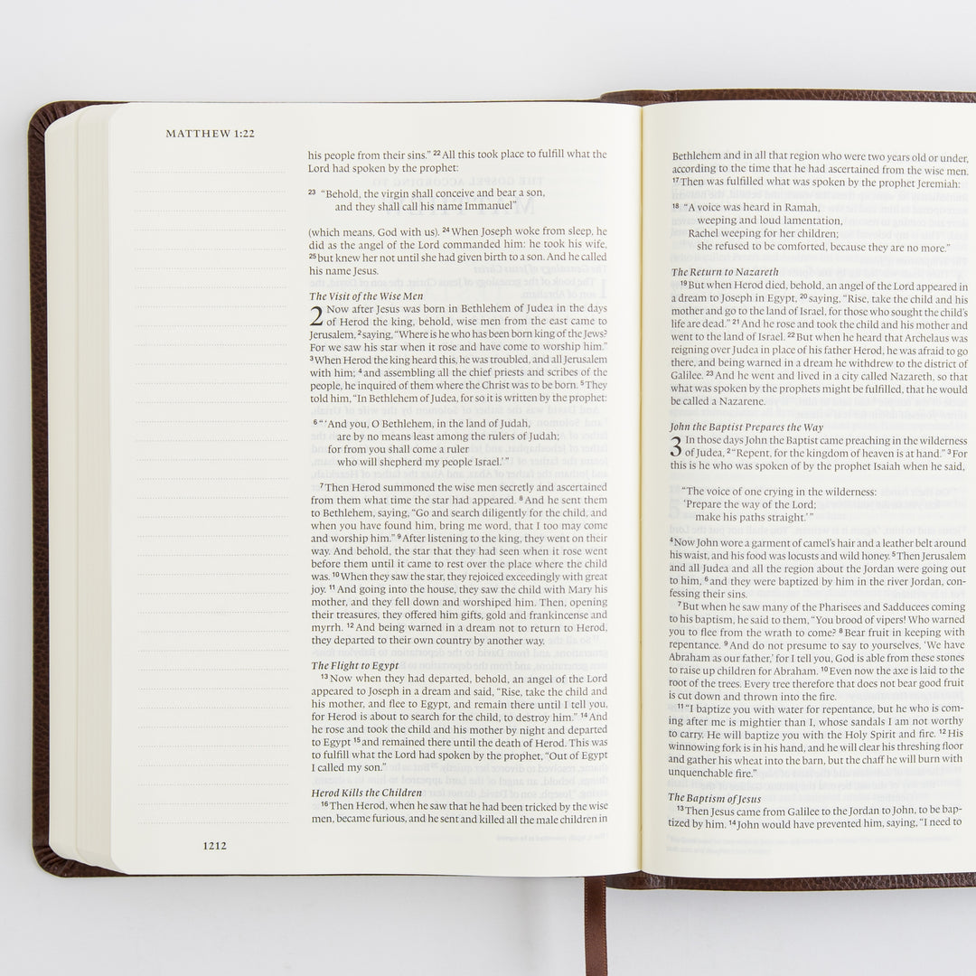 ESV Single Column Journaling Bible, Large Print - Bonded Leather, Mocha