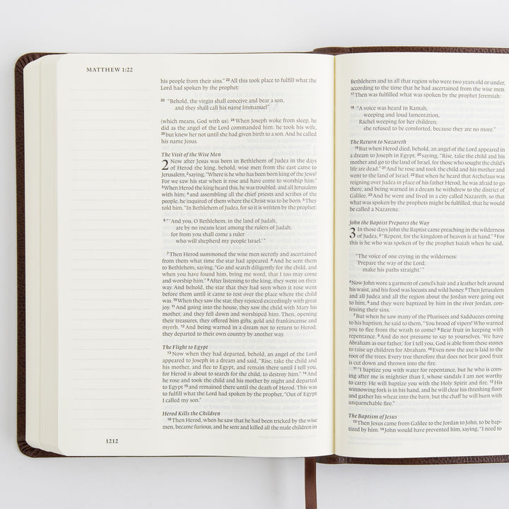 ESV Single Column Journaling Bible, Large Print - Bonded Leather, Mocha