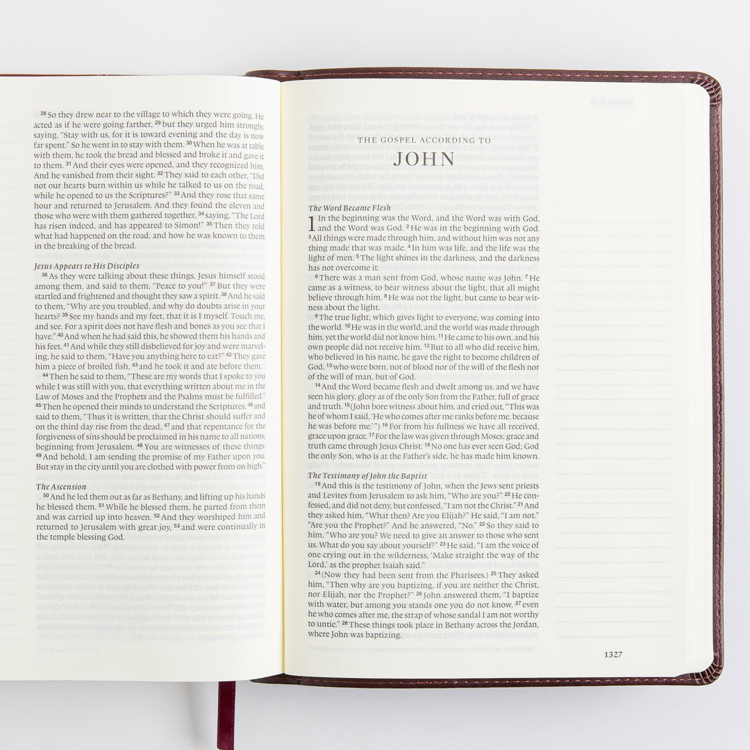 ESV Single Column Journaling Bible, Large Print - TruTone, Burgundy/Red
