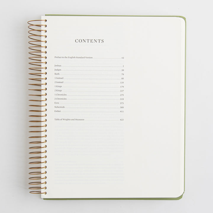 ESV Spiral-Bound Journaling Bible, History - Hardcover