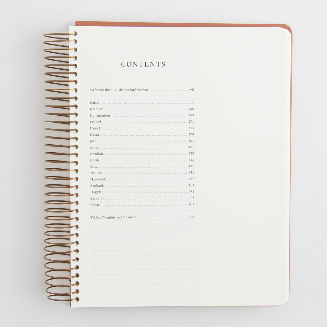 ESV Spiral-Bound Journaling Bible, Prophets - Hardcover