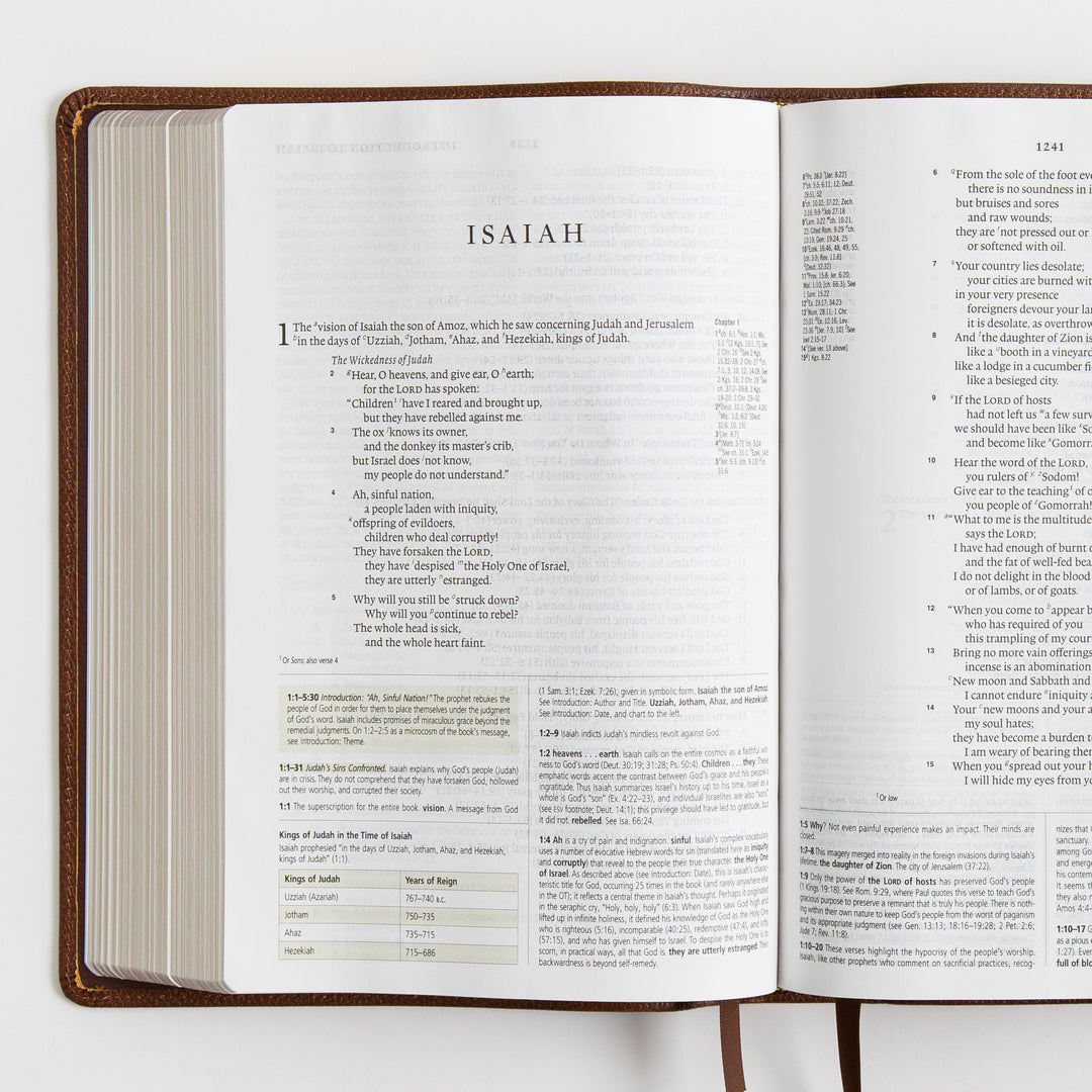 ESV Study Bible - Cowhide, Deep Brown