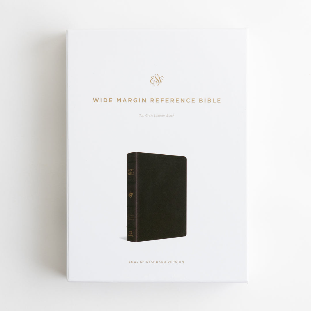 ESV Wide Margin Reference Bible, Red Letter - Top Grain Leather, Black