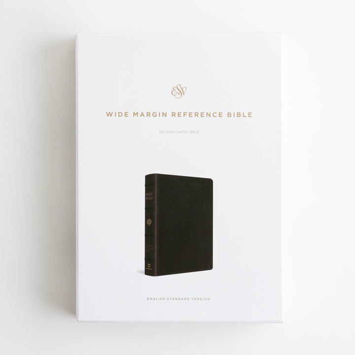 ESV Wide Margin Reference Bible, Red Letter - Top Grain Leather, Black
