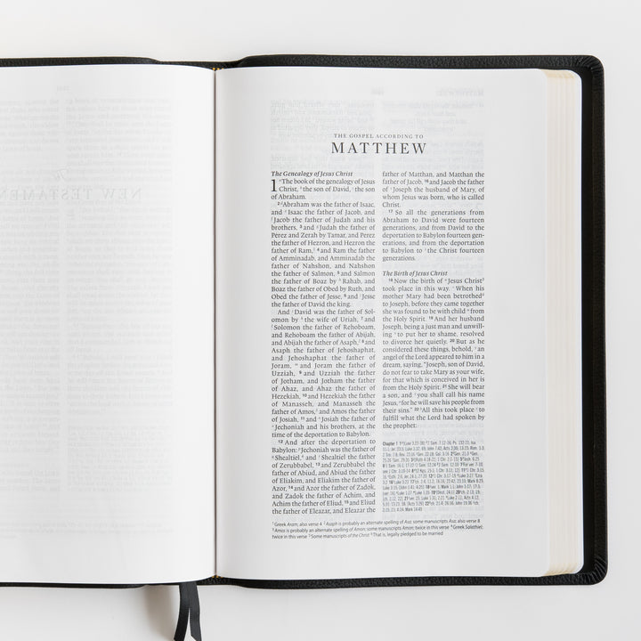 ESV Wide Margin Reference Bible, Red Letter - Top Grain Leather, Black