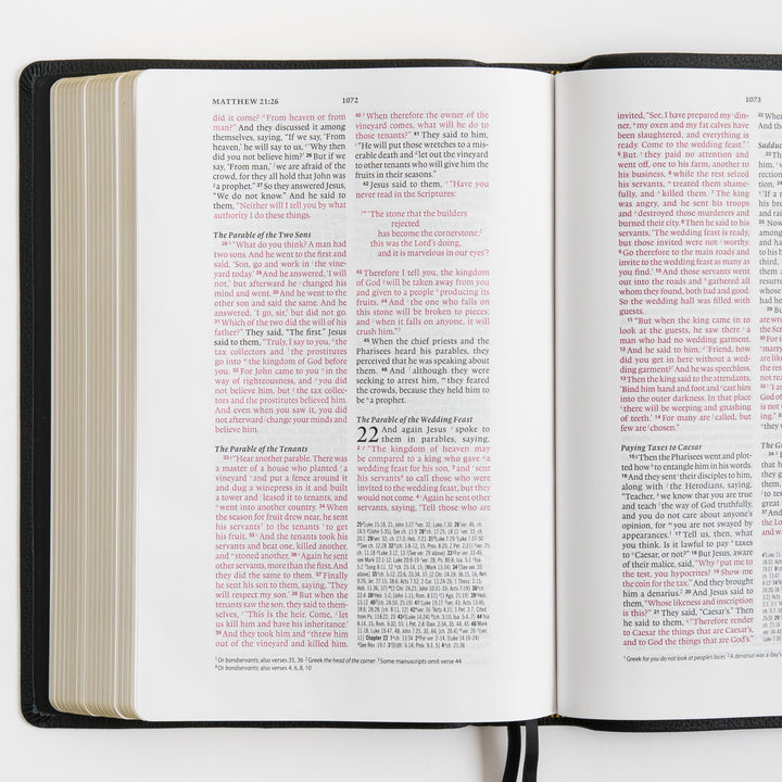 ESV Wide Margin Reference Bible, Red Letter - Top Grain Leather, Black