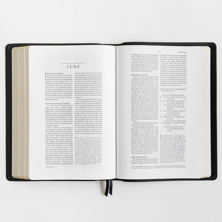 ESV Wide Margin Reference Bible, Red Letter - Top Grain Leather, Black