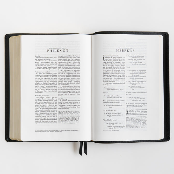 ESV Wide Margin Reference Bible, Red Letter - Top Grain Leather, Black