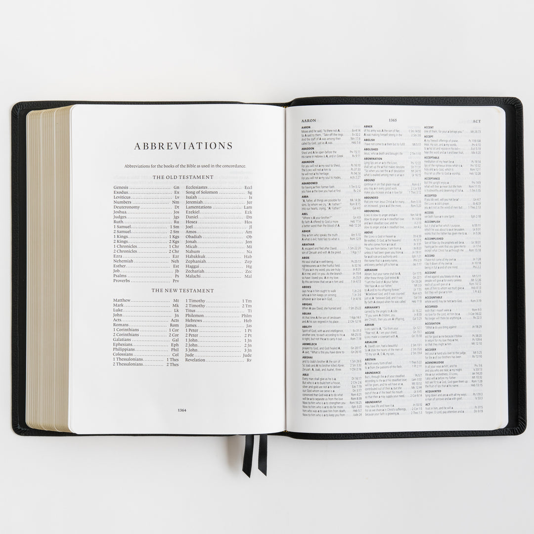 ESV Wide Margin Reference Bible, Red Letter - Top Grain Leather, Black
