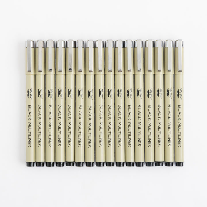 Fine Line 16 Pack Artist Multiliners - Black Bible Journaling Pens - Great for Drawing and Sketching - .05mm to 3mm