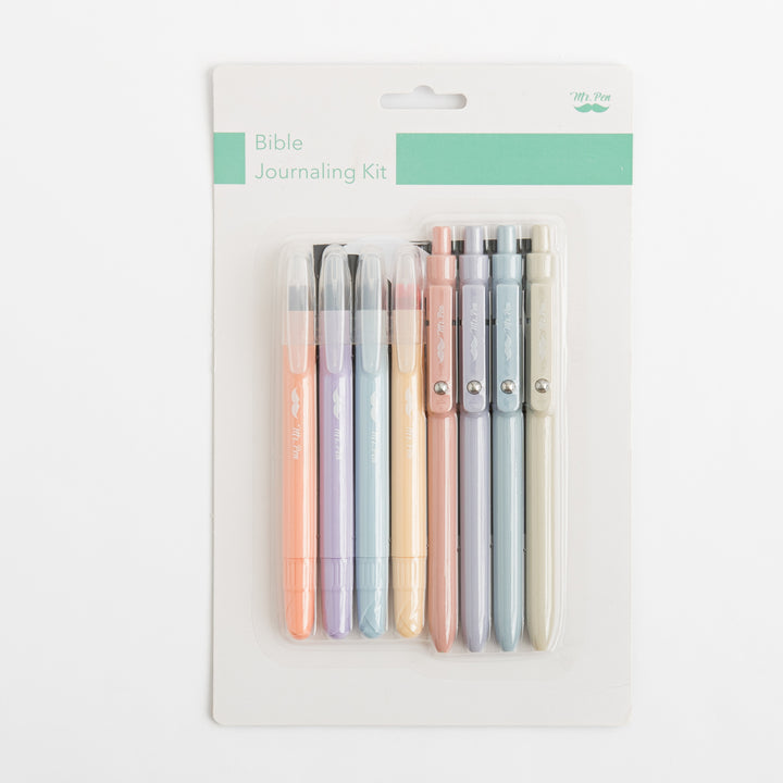 Gel Highlighters and Pens - 8 Pack - Pastel Barrel - No Bleed Through - Bible Journaling Kit
