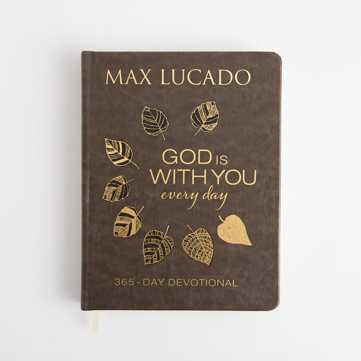 God Is With You Every Day - 365-Day Devotional By Max Lucado - Large Text - Leathersoft