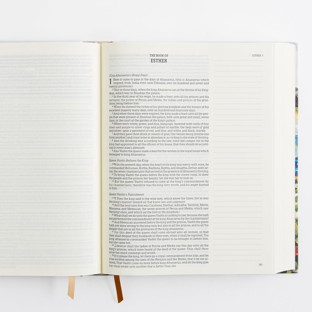 KJV Large Print Notetaking Bible - Cloth Over Board - Coram Theme