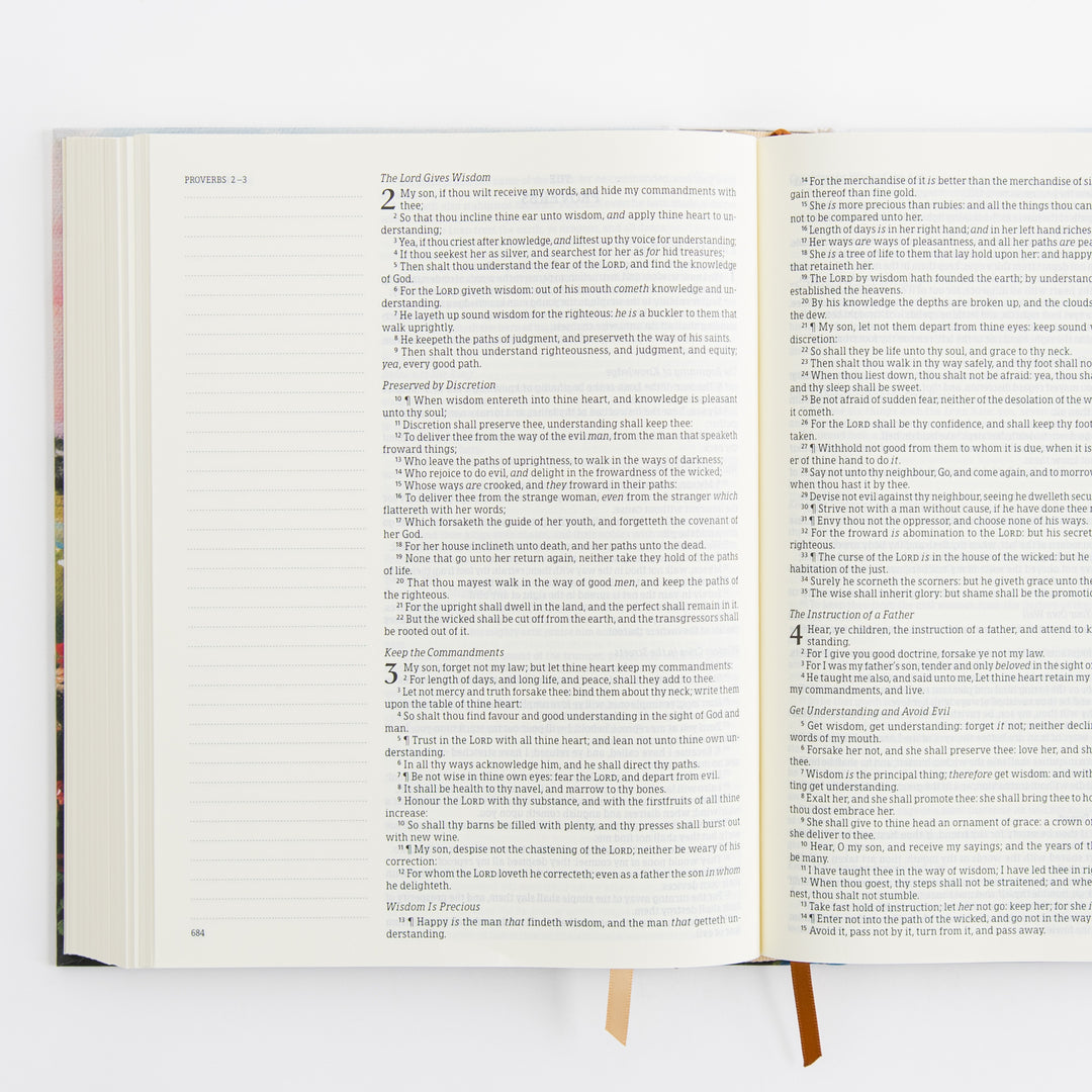KJV Large Print Notetaking Bible - Cloth Over Board - Coram Theme