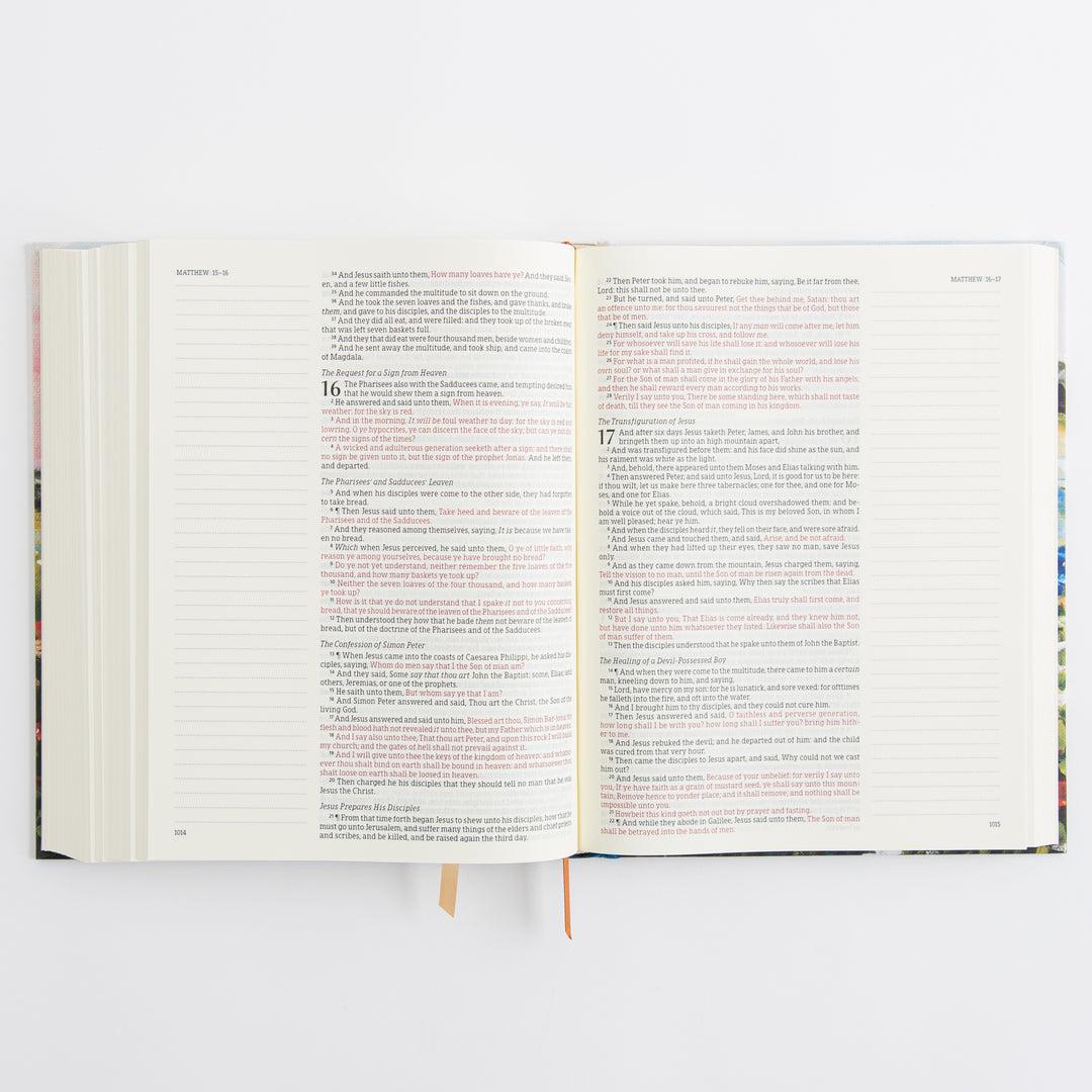 KJV Large Print Notetaking Bible - Cloth Over Board - Coram Theme
