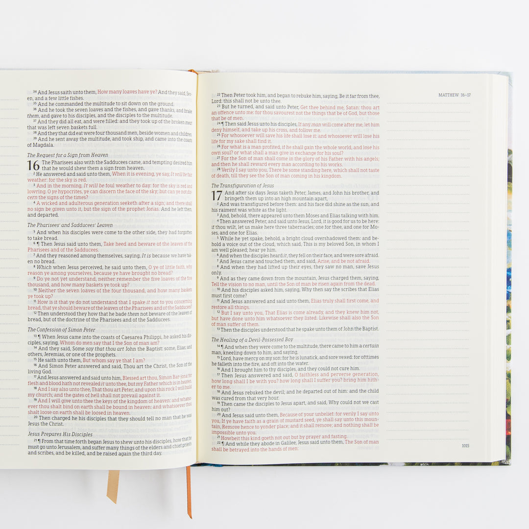 KJV Large Print Notetaking Bible - Cloth Over Board - Coram Theme