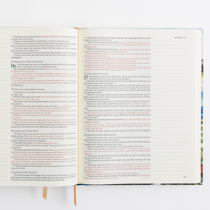 KJV Large Print Notetaking Bible - Cloth Over Board - Coram Theme