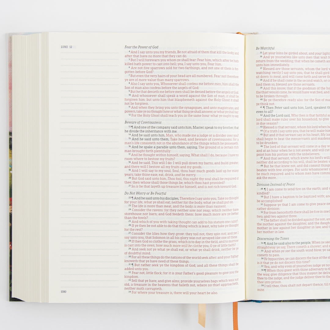 KJV Large Print Notetaking Bible - Cloth Over Board - Coram Theme