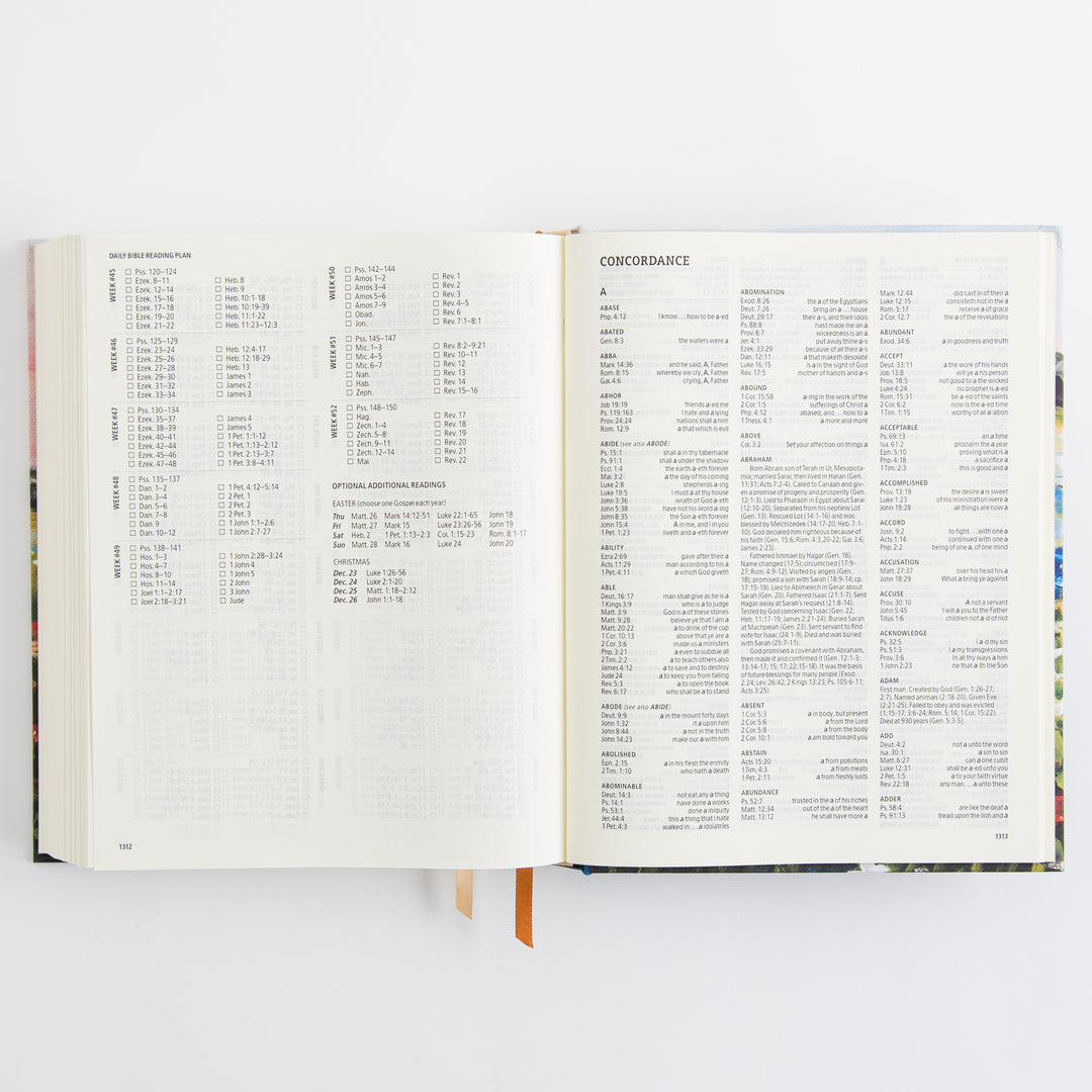 KJV Large Print Notetaking Bible - Cloth Over Board - Coram Theme
