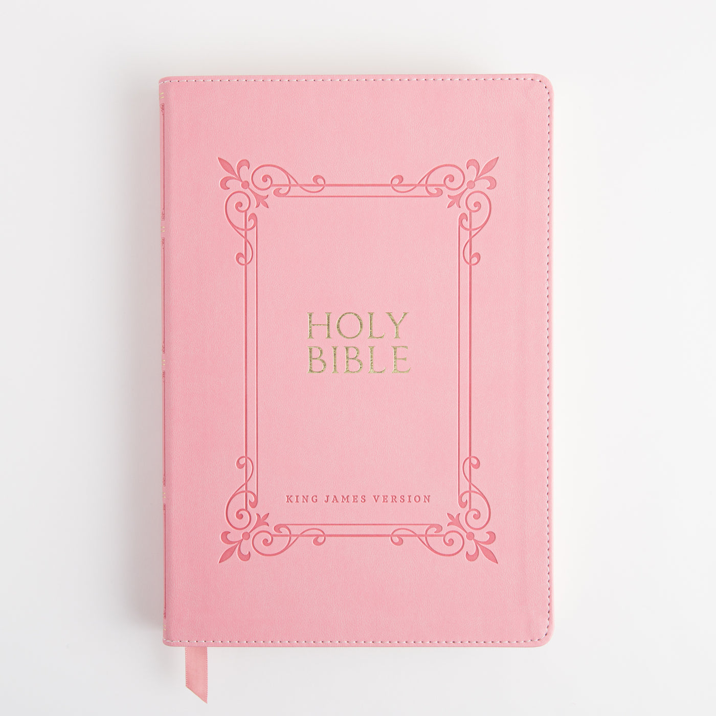 KJV Holy Bible - Large Print - Cross References - Leathersoft - Pink - Red Letter