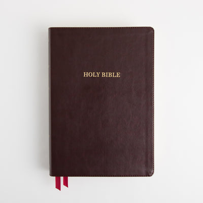 KJV Holy Bible - Super Giant Print - Cross References - Deluxe Leathersoft - Red Letter - Burgundy