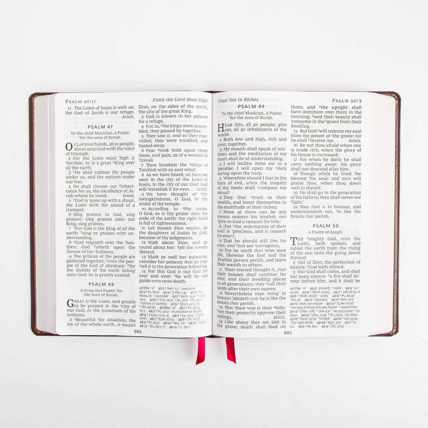 KJV Holy Bible - Super Giant Print - Cross References - Deluxe Leathersoft - Red Letter - Burgundy