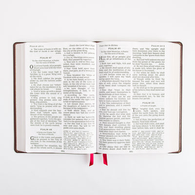 KJV Holy Bible - Super Giant Print - Cross References - Deluxe Leathersoft - Red Letter - Burgundy