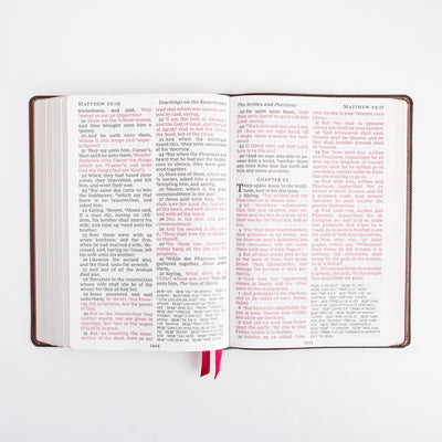 KJV Holy Bible - Super Giant Print - Cross References - Deluxe Leathersoft - Red Letter - Burgundy