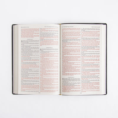 KJV Holy Bible - Gift and Award - Red Letter - Leather Look - Black