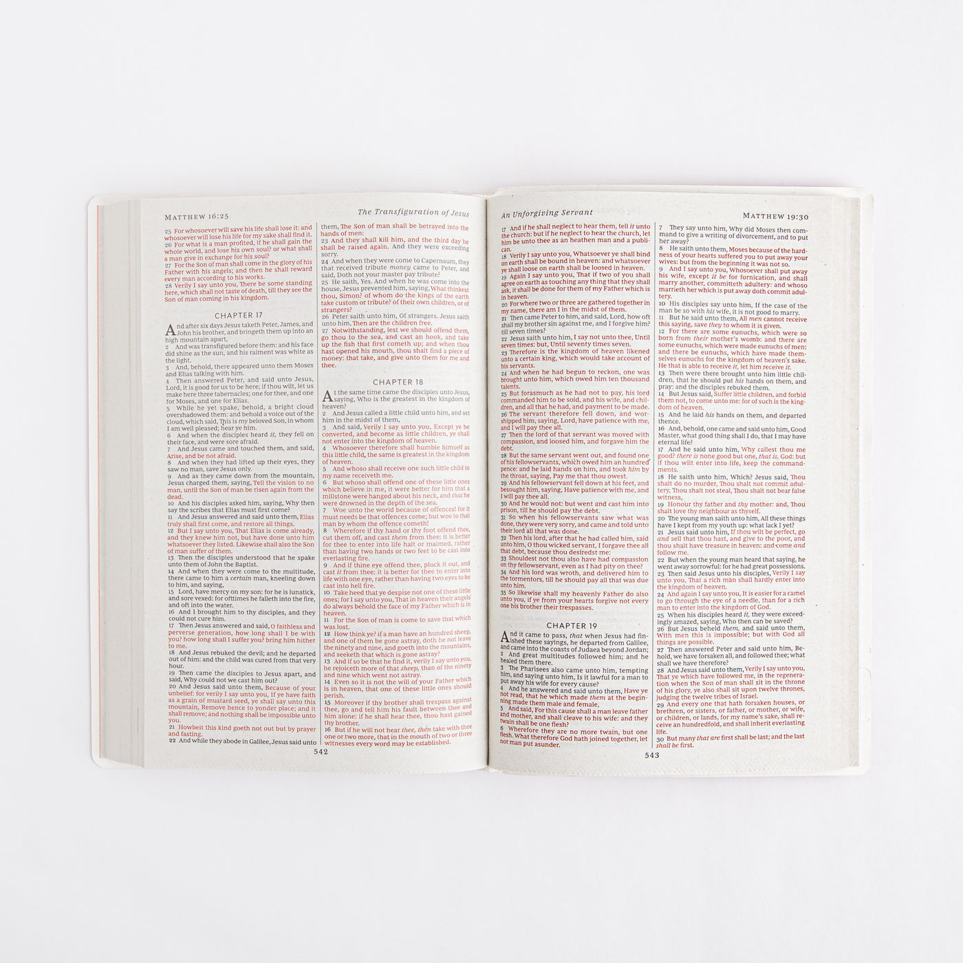 KJV Holy Bible - Gift and Award Bible - Red Letter - Leather Look - Pink