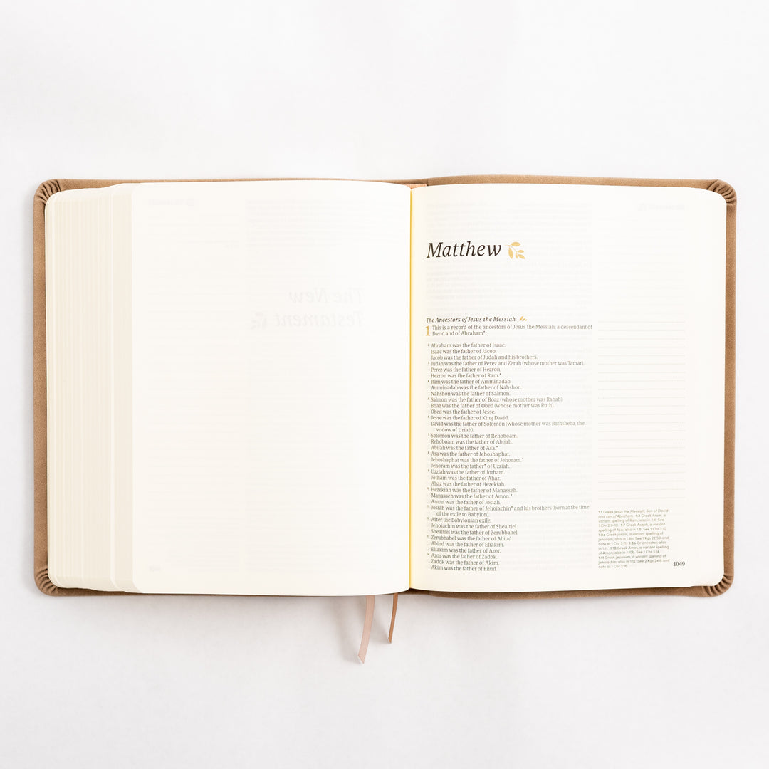 NLT Notetaking Bible - Leather Like - Marlo Theme