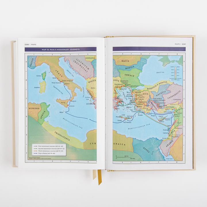 NIV Application Bible open to Map 13, Paul&