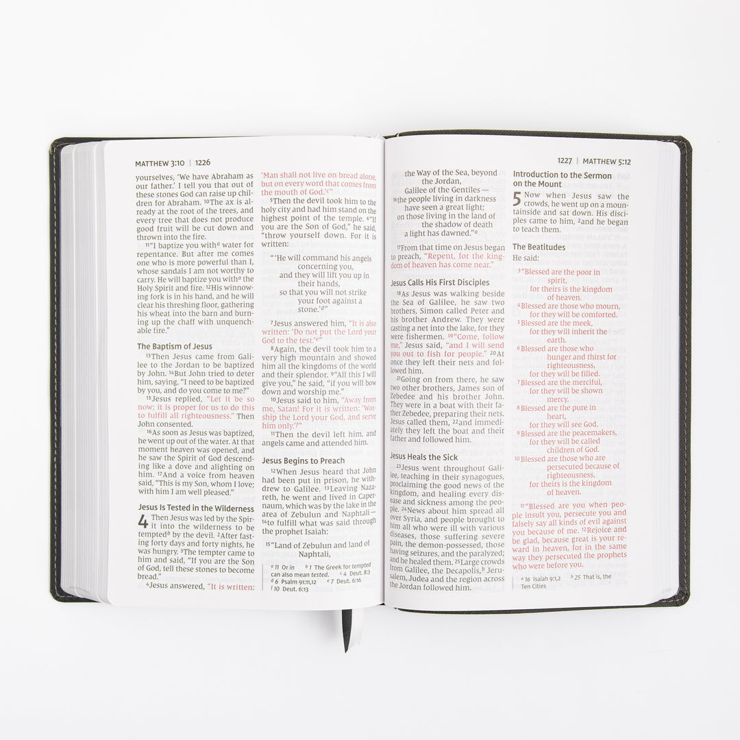 NIV Personal Size Bible - Large Print - Red Letter - Leathersoft - Black