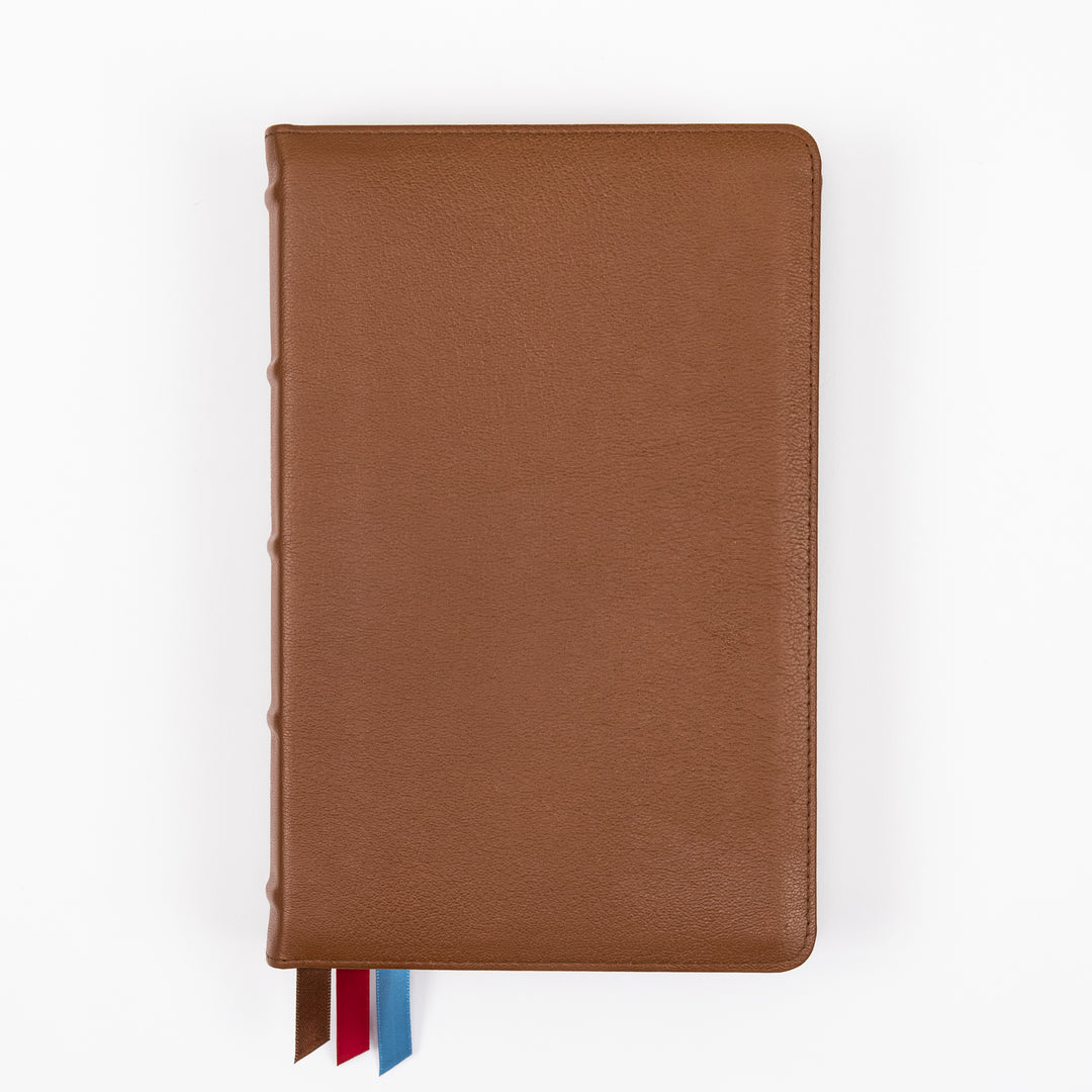 NKJV End-of-Verse Reference Bible - Large Print - Premium Goatskin - Brown, Premier Collection
