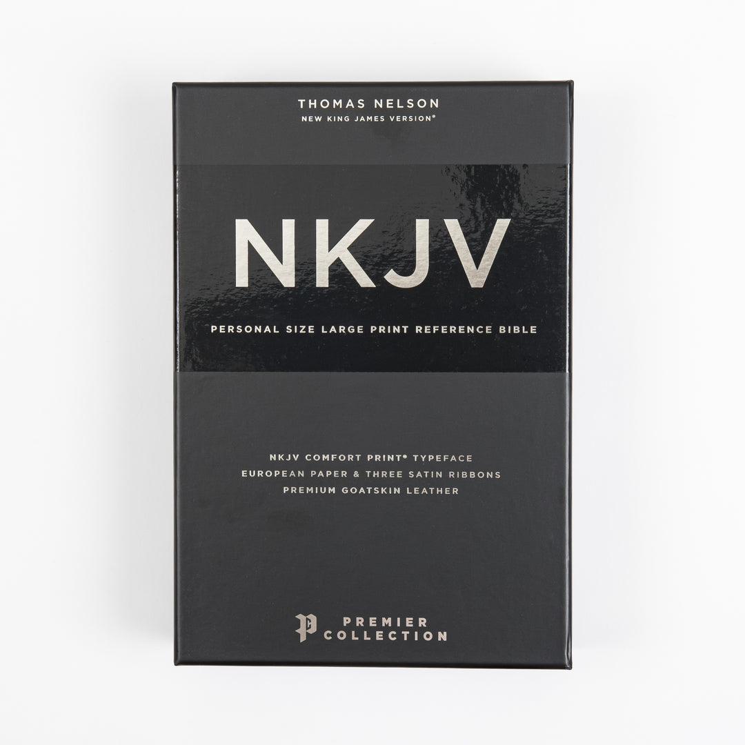 NKJV End-of-Verse Reference Bible - Large Print - Premium Goatskin - Brown, Premier Collection