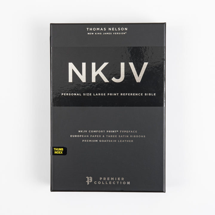 NKJV End-of-Verse Reference Bible - Large Print - Premium Goatskin - Brown, Thumb Indexed, Premier Collection