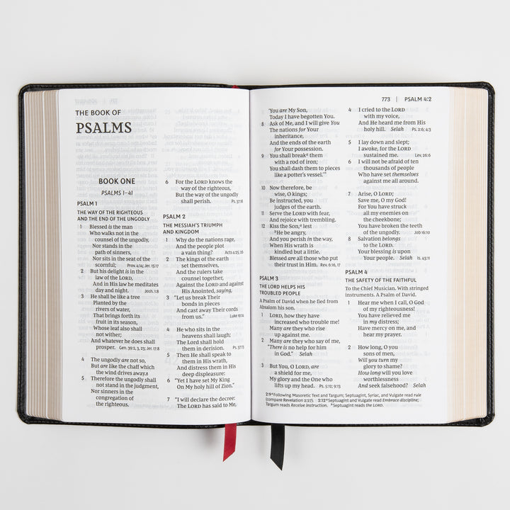 NKJV End-of-Verse Reference Bible - Personal Size Large Print - Leathersoft - Black