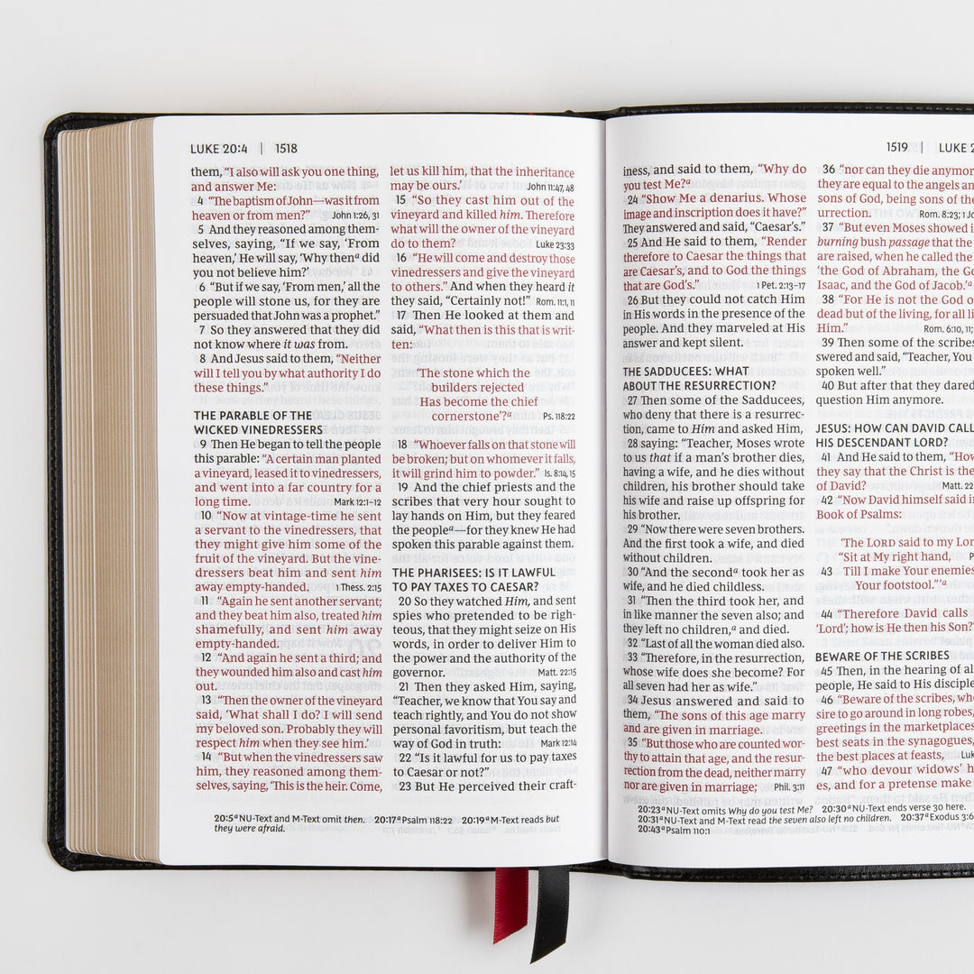 NKJV End-of-Verse Reference Bible - Personal Size Large Print - Leathersoft - Black