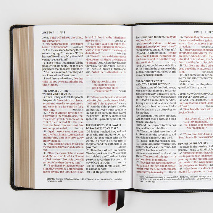 NKJV End-of-Verse Reference Bible - Personal Size Large Print - Leathersoft - Black